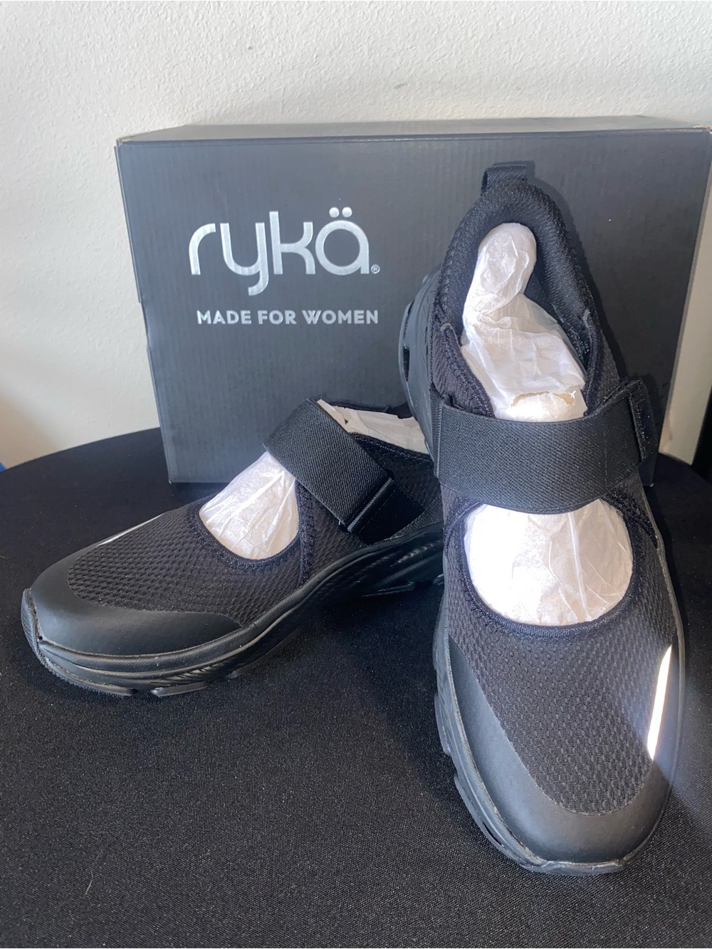 Ryka All-black Slip-On Mary Jane Walking Shoes